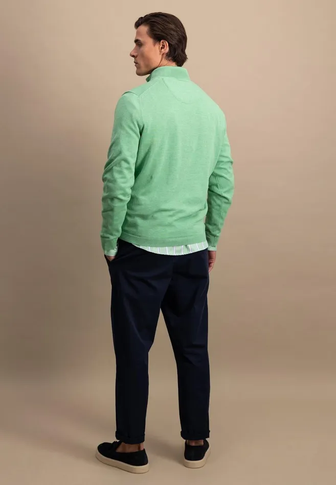 FYNCHHATTON Cotton Knitting Sweaters With A Troyer Collar Turf Greensummer Breezepeestrong Bluenavynew Offwhite Men Sweater