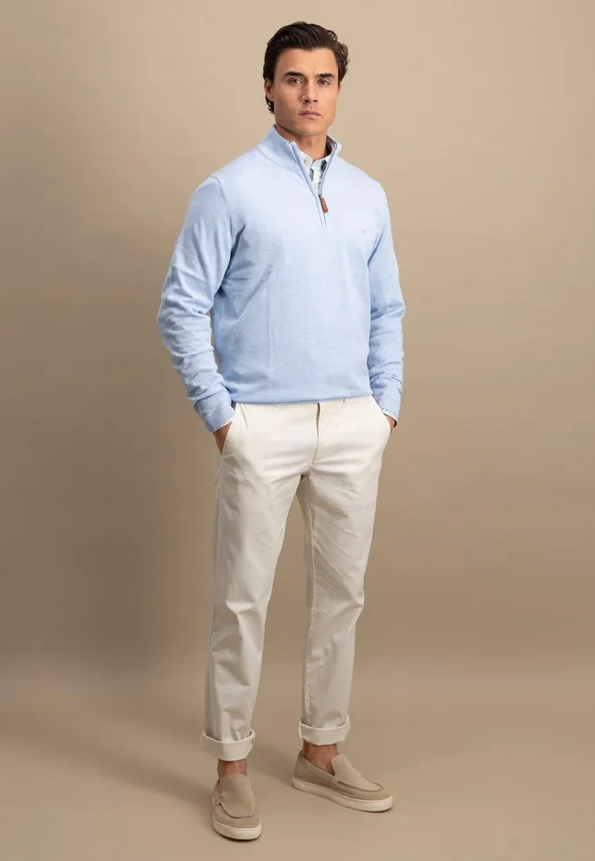 FYNCHHATTON Cotton Knitting Sweaters With A Troyer Collar Turf Greensummer Breezepeestrong Bluenavynew Offwhite Men Sweater