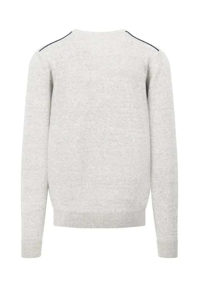 FYNCHHATTON Cotton Mix Sweater With A Circular Neckline Light Grayruby Redcloud Bluenavy Men Sweater