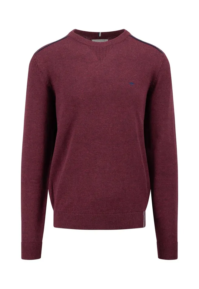 FYNCHHATTON Cotton Mix Sweater With A Circular Neckline Light Grayruby Redcloud Bluenavy Men Sweater