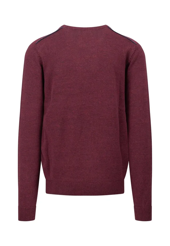 FYNCHHATTON Cotton Mix Sweater With A Circular Neckline Light Grayruby Redcloud Bluenavy Men Sweater