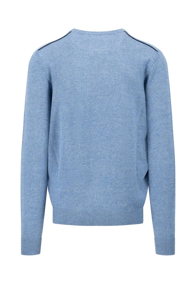 FYNCHHATTON Cotton Mix Sweater With A Circular Neckline Light Grayruby Redcloud Bluenavy Men Sweater