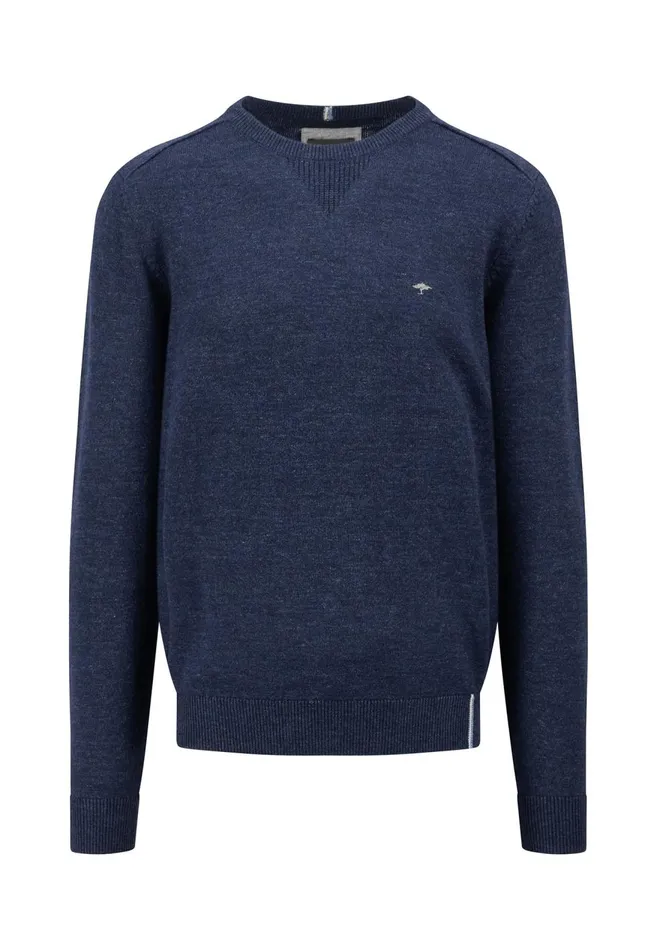 FYNCHHATTON Cotton Mix Sweater With A Circular Neckline Light Grayruby Redcloud Bluenavy Men Sweater