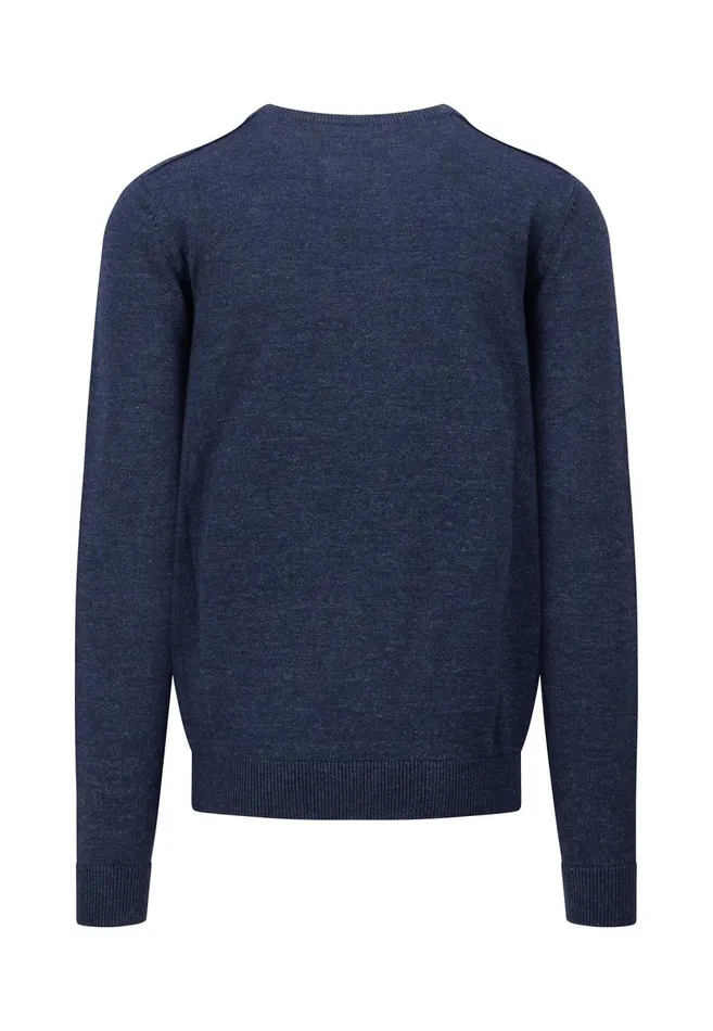 FYNCHHATTON Cotton Mix Sweater With A Circular Neckline Light Grayruby Redcloud Bluenavy Men Sweater