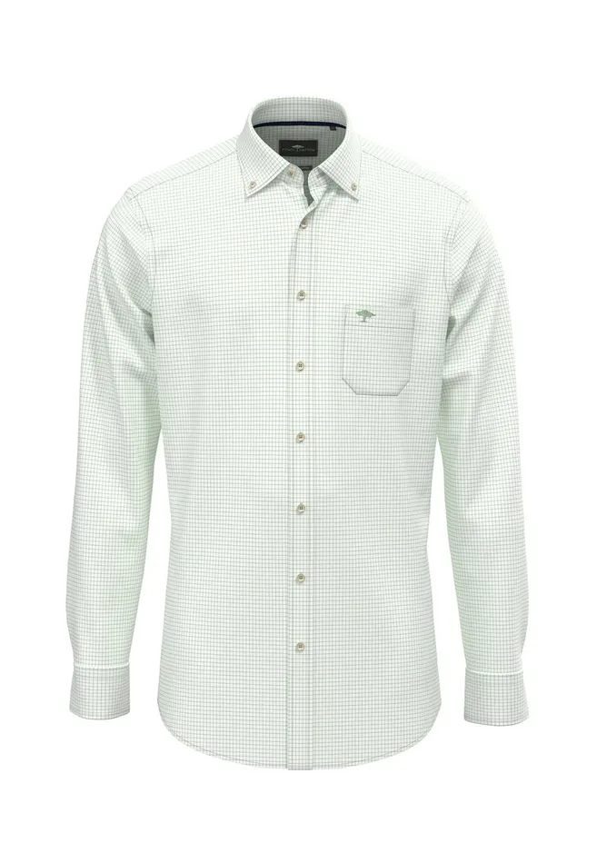 FYNCHHATTON Cotton Shirt With Buttondown Collar Peenew Turf Greenturf Greenwhite Men Shirts