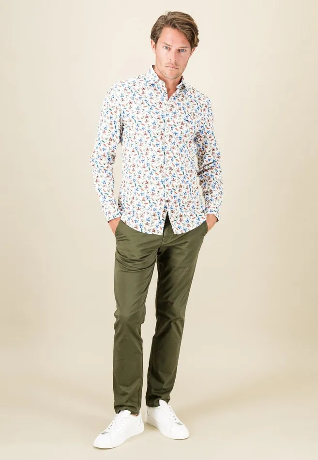 FYNCHHATTON Cotton Shirt With Buttondown Collar Rustnightnavy Men Shirts