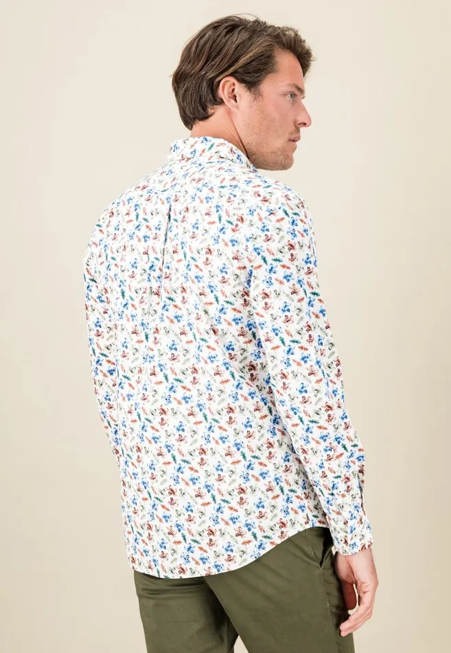 FYNCHHATTON Cotton Shirt With Buttondown Collar Rustnightnavy Men Shirts