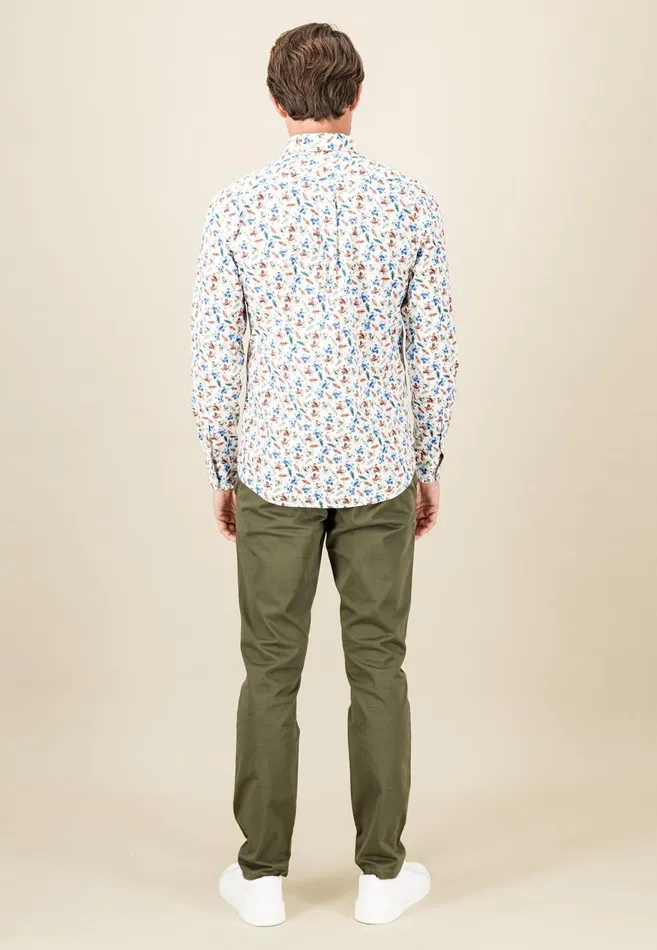 FYNCHHATTON Cotton Shirt With Buttondown Collar Rustnightnavy Men Shirts