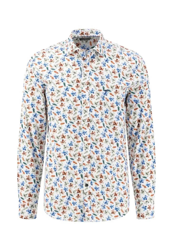 FYNCHHATTON Cotton Shirt With Buttondown Collar Rustnightnavy Men Shirts