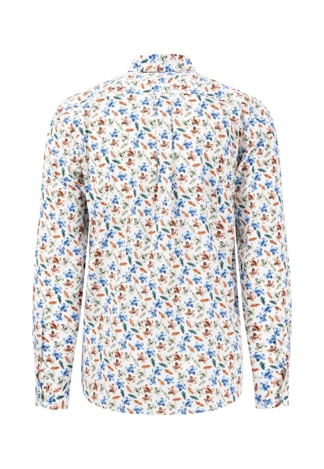 FYNCHHATTON Cotton Shirt With Buttondown Collar Rustnightnavy Men Shirts