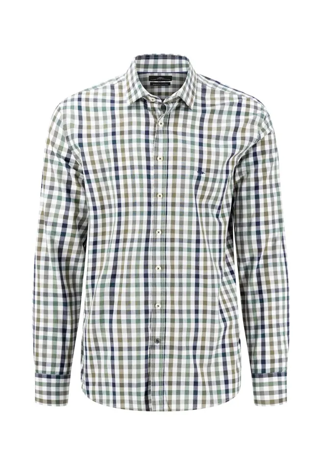 FYNCHHATTON Cotton Shirt With Buttondown Collar Rustnightnavy Men Shirts