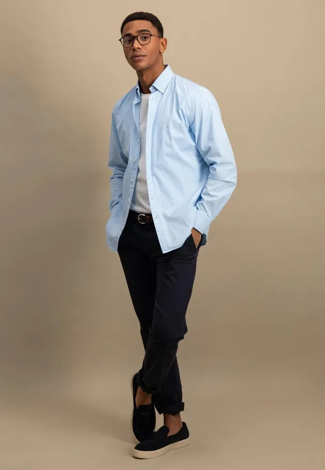 FYNCHHATTON Cotton Shirt With Buttondown Collar Summer Breezepeenavyturf Green Men Shirts