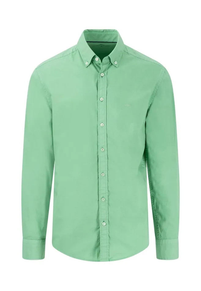 FYNCHHATTON Cotton Shirt With Buttondown Collar Summer Breezepeenavyturf Green Men Shirts