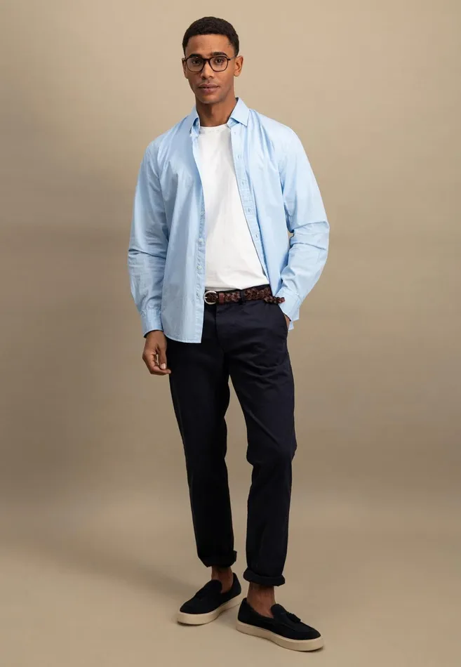 FYNCHHATTON Cotton Shirt With Buttondown Collar Summer Breezepeenavyturf Green Men Shirts