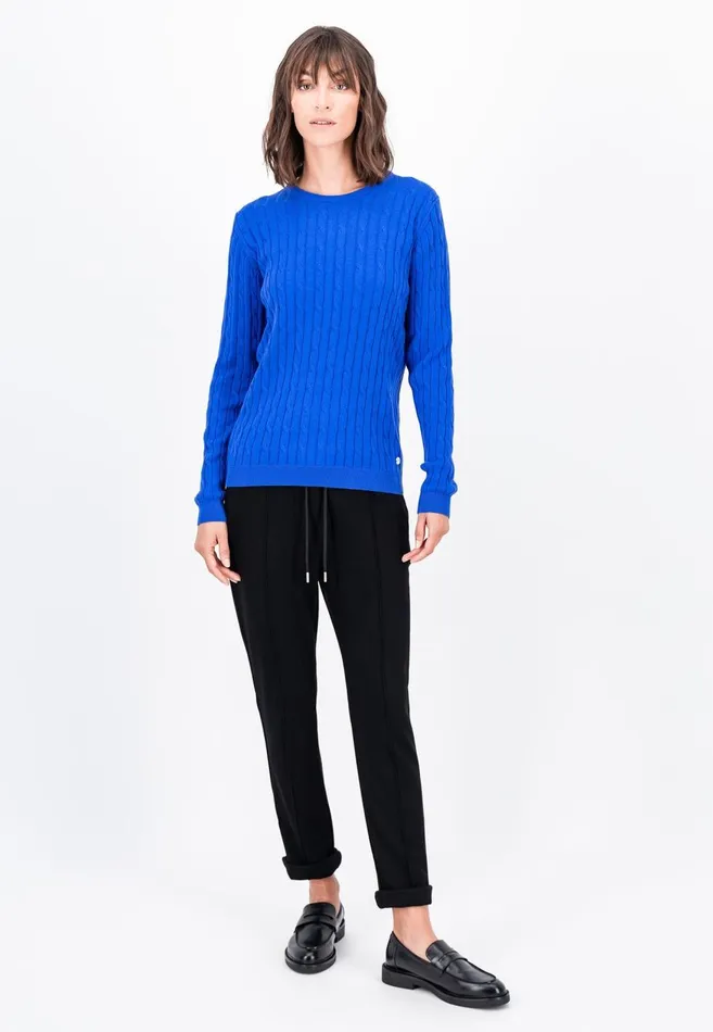 FYNCHHATTON Cotton Sweater With A Base Of The Zop Dusty Roseroyal Blue Women Sweater
