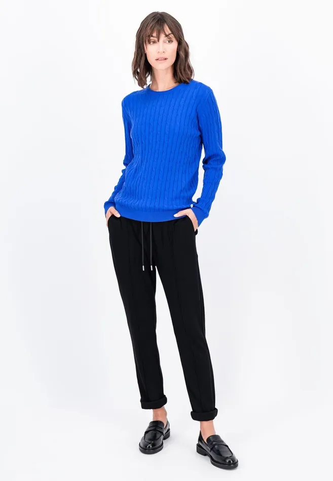 FYNCHHATTON Cotton Sweater With A Base Of The Zop Dusty Roseroyal Blue Women Sweater