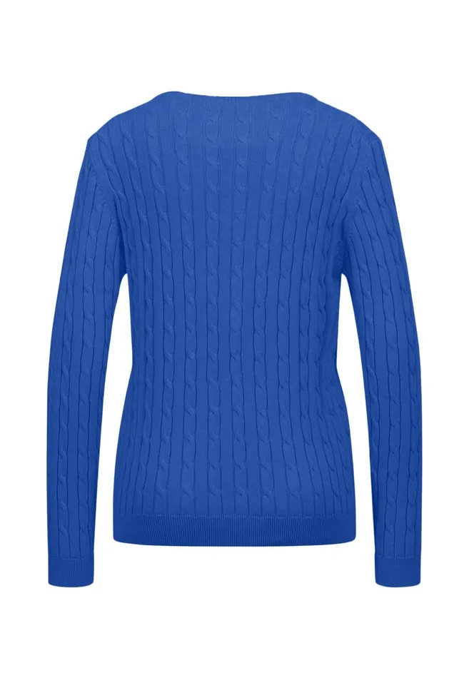 FYNCHHATTON Cotton Sweater With A Base Of The Zop Dusty Roseroyal Blue Women Sweater