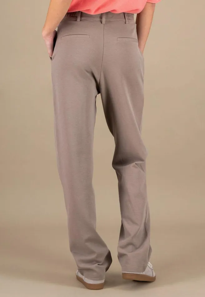 FYNCHHATTON Fabric Trousers With Loose Cut Summer Taupeblack Women Pants