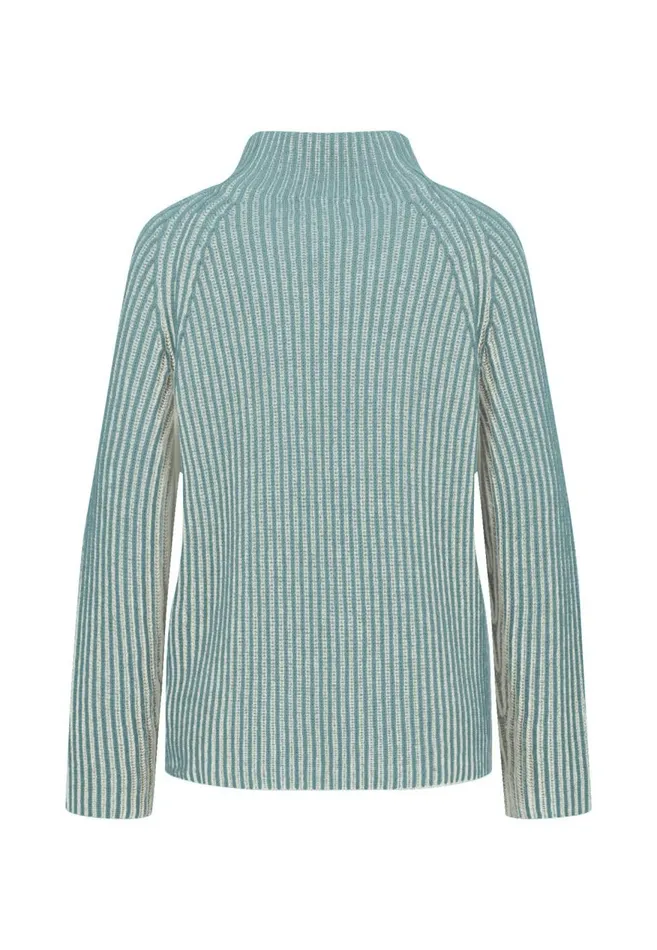 FYNCHHATTON Knitting Sweater Made Of Wool Mix In Twotone Look Aqua Seaelegant Pink Women Sweater