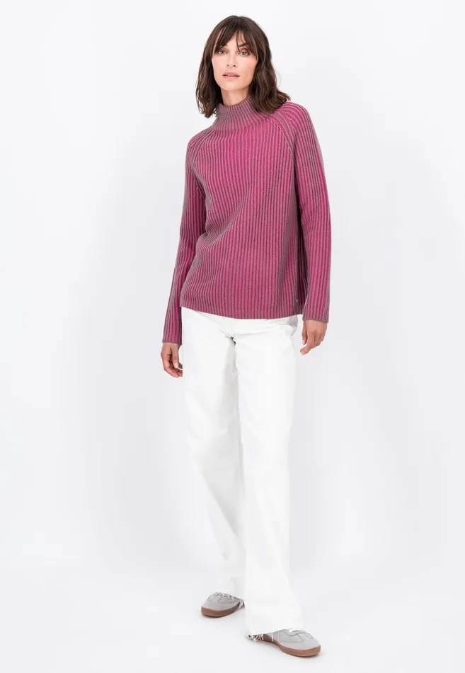 FYNCHHATTON Knitting Sweater Made Of Wool Mix In Twotone Look Aqua Seaelegant Pink Women Sweater