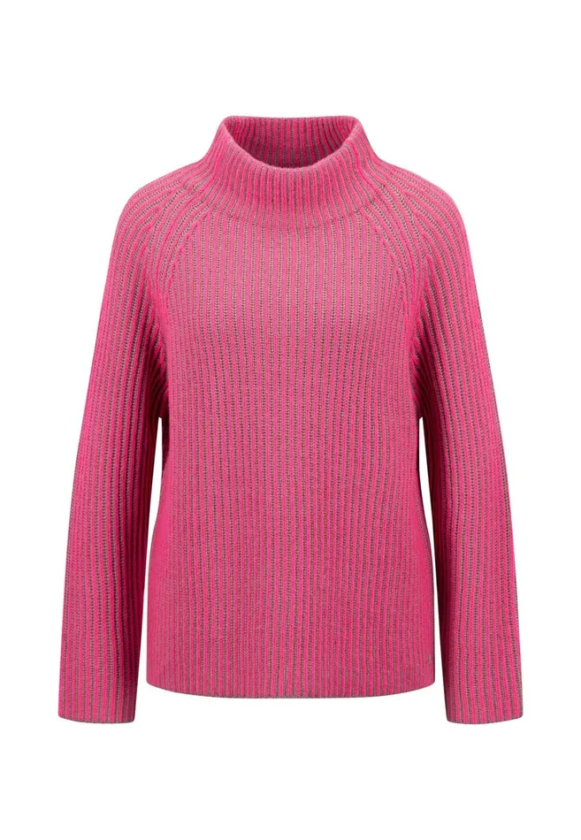 FYNCHHATTON Knitting Sweater Made Of Wool Mix In Twotone Look Aqua Seaelegant Pink Women Sweater