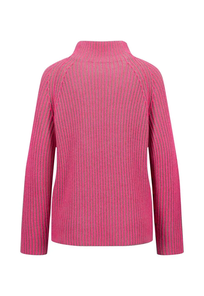 FYNCHHATTON Knitting Sweater Made Of Wool Mix In Twotone Look Aqua Seaelegant Pink Women Sweater