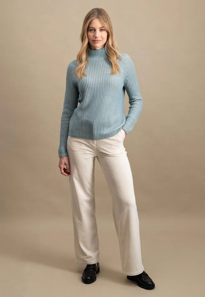 FYNCHHATTON Knitting Sweater Made Of Wool Mix In Twotone Look Aqua Seaelegant Pink Women Sweater