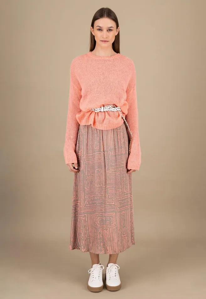 FYNCHHATTON Knitting Sweater With A Round Neckline Neon Papayablue Purplesummer Taupemilk Women Sweater