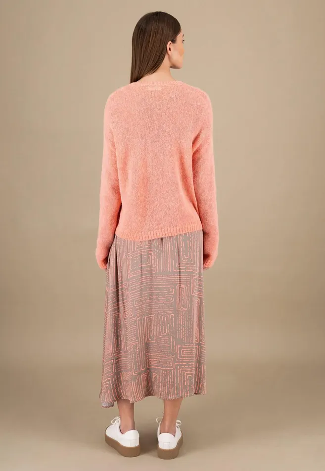 FYNCHHATTON Knitting Sweater With A Round Neckline Neon Papayablue Purplesummer Taupemilk Women Sweater