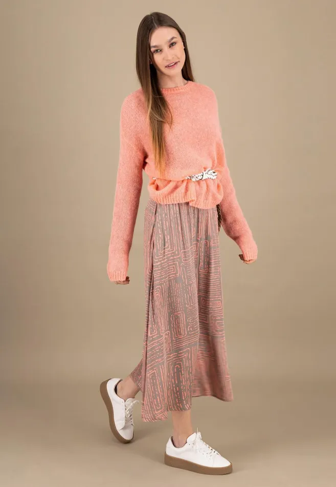 FYNCHHATTON Knitting Sweater With A Round Neckline Neon Papayablue Purplesummer Taupemilk Women Sweater