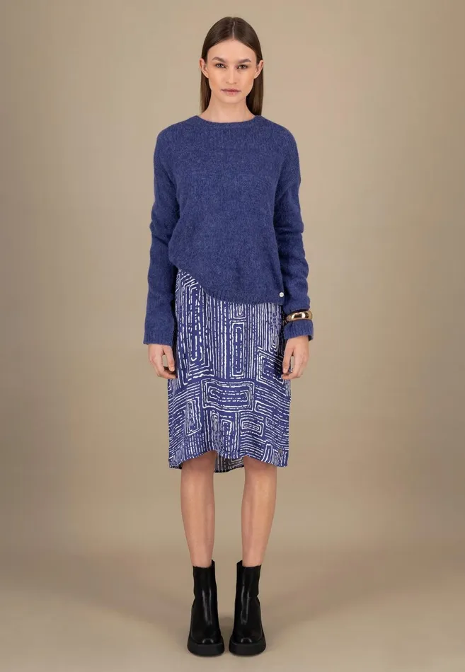 FYNCHHATTON Knitting Sweater With A Round Neckline Neon Papayablue Purplesummer Taupemilk Women Sweater
