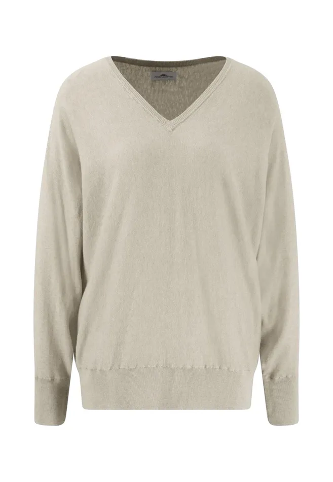 FYNCHHATTON Knitting Sweater With A Vneck And Silk Content Sandsummer Redlight Blue Women Sweater