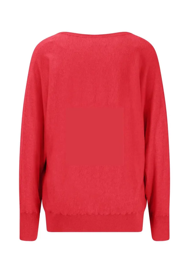 FYNCHHATTON Knitting Sweater With A Vneck And Silk Content Sandsummer Redlight Blue Women Sweater