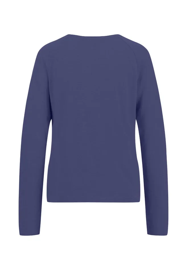 FYNCHHATTON Long sleeved Shirt With A Round Neckline Made Of Cotton Crimson Redblue Purplemilk Women Sweatshirts
