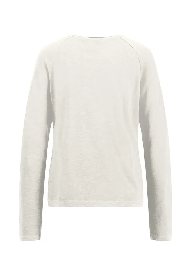 FYNCHHATTON Long sleeved Shirt With A Round Neckline Made Of Cotton Crimson Redblue Purplemilk Women Sweatshirts