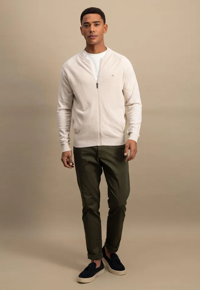 FYNCHHATTON Parting Jacket CasualFit Made Of 100 Cotton New Offwhitesummer Breezenavy Men Cardigan