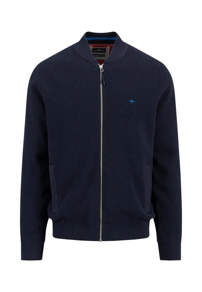 FYNCHHATTON Parting Jacket Made Of Cotton With A Stand up Collar Navy Men Cardigan