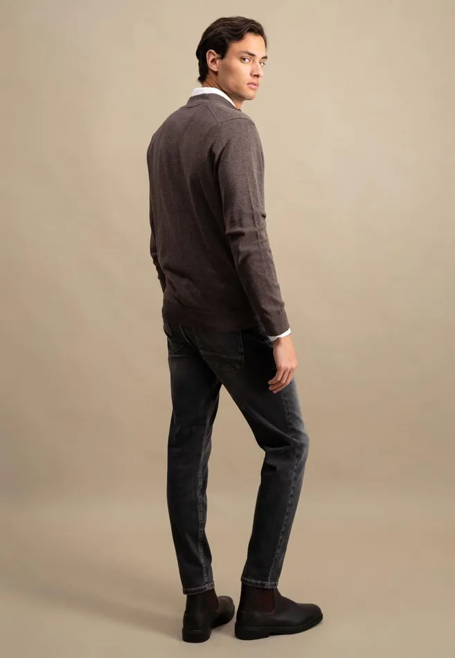 FYNCHHATTON Parting Jacket Made Of Cotton With A Stand up Collar Navynightcharcoalearth Men Cardigan