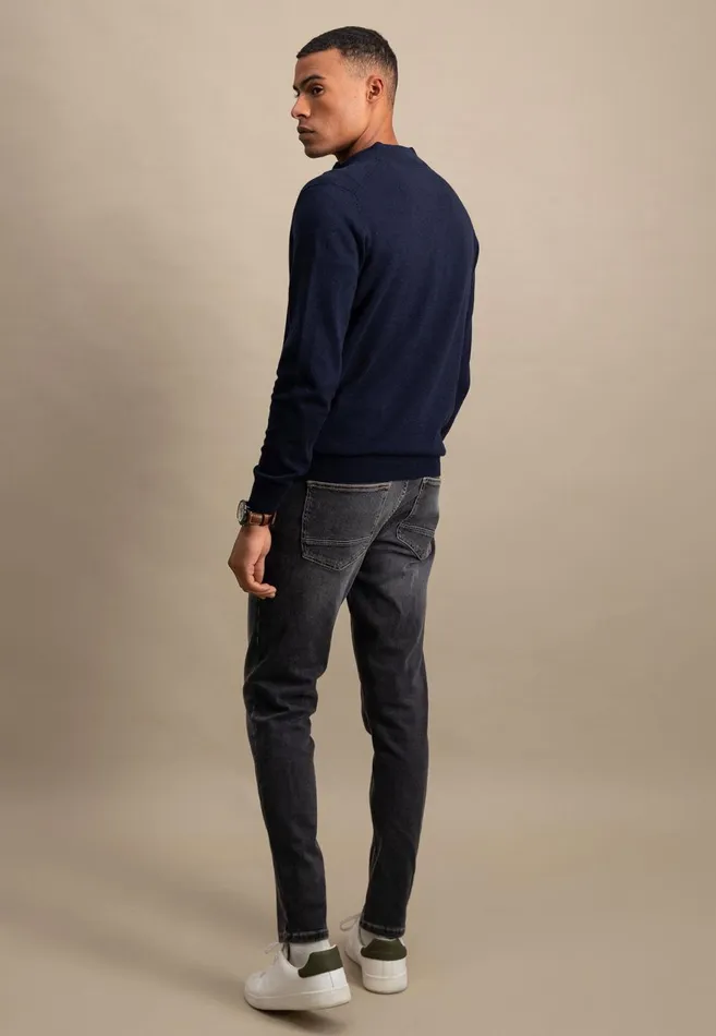 FYNCHHATTON Parting Jacket Made Of Cotton With A Stand up Collar Navynightcharcoalearth Men Cardigan