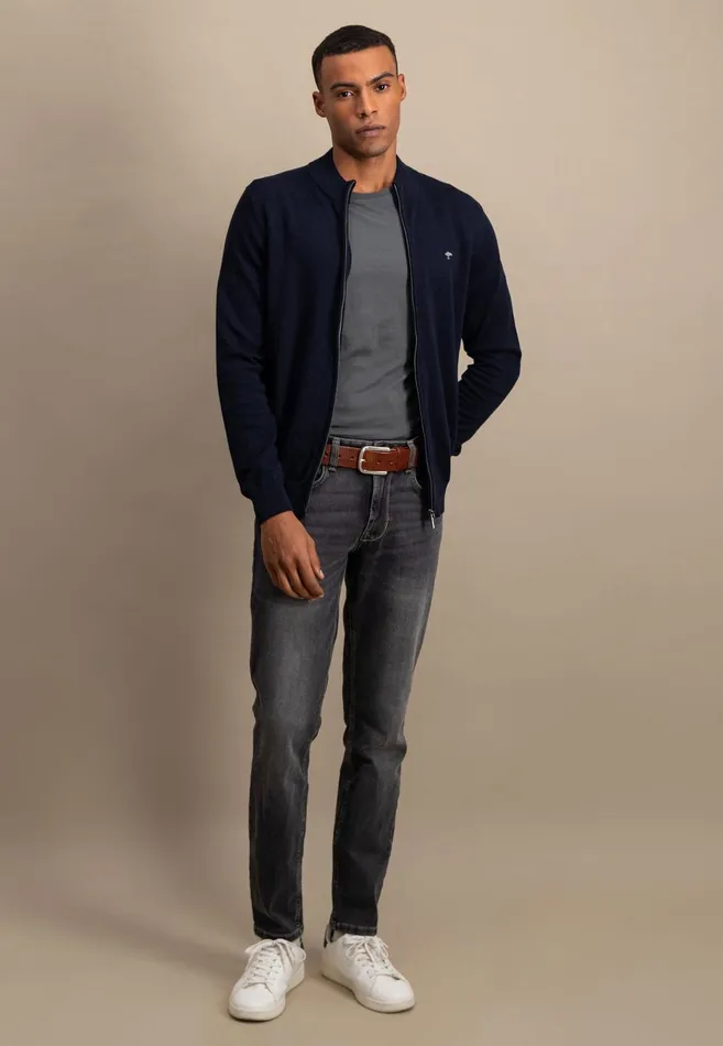 FYNCHHATTON Parting Jacket Made Of Cotton With A Stand up Collar Navynightcharcoalearth Men Cardigan