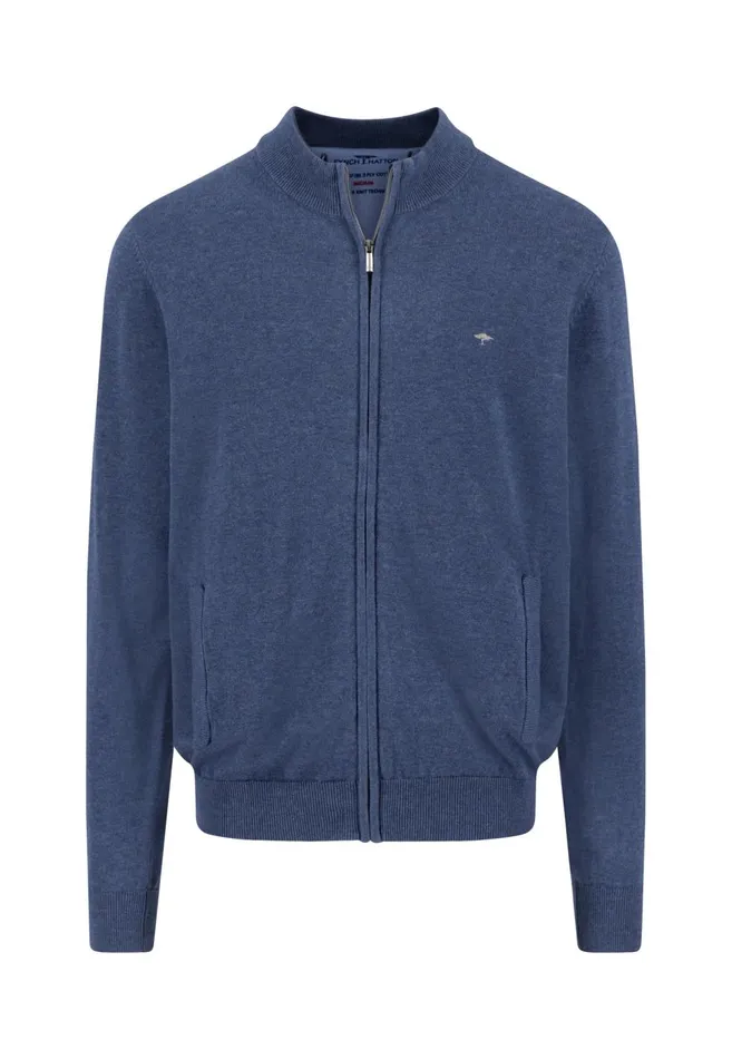 FYNCHHATTON Parting Jacket Made Of Cotton With A Stand up Collar Navynightcharcoalearth Men Cardigan