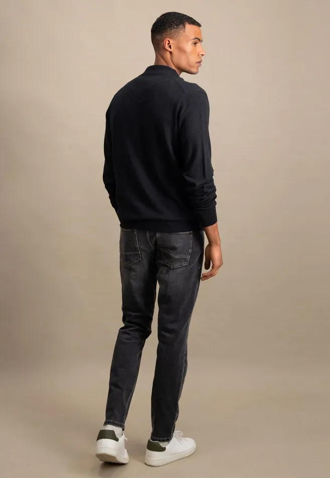 FYNCHHATTON Parting Jacket Made Of Cotton With A Stand up Collar Navynightcharcoalearth Men Cardigan