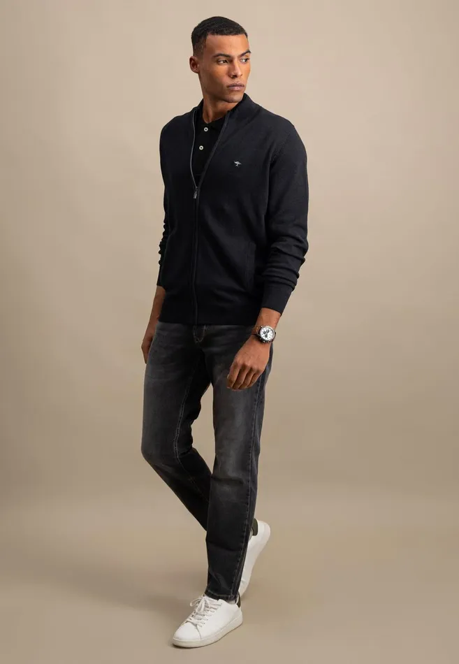 FYNCHHATTON Parting Jacket Made Of Cotton With A Stand up Collar Navynightcharcoalearth Men Cardigan