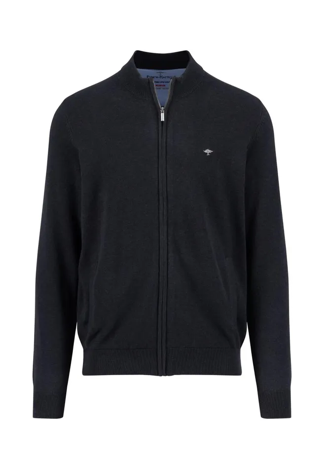 FYNCHHATTON Parting Jacket Made Of Cotton With A Stand up Collar Navynightcharcoalearth Men Cardigan