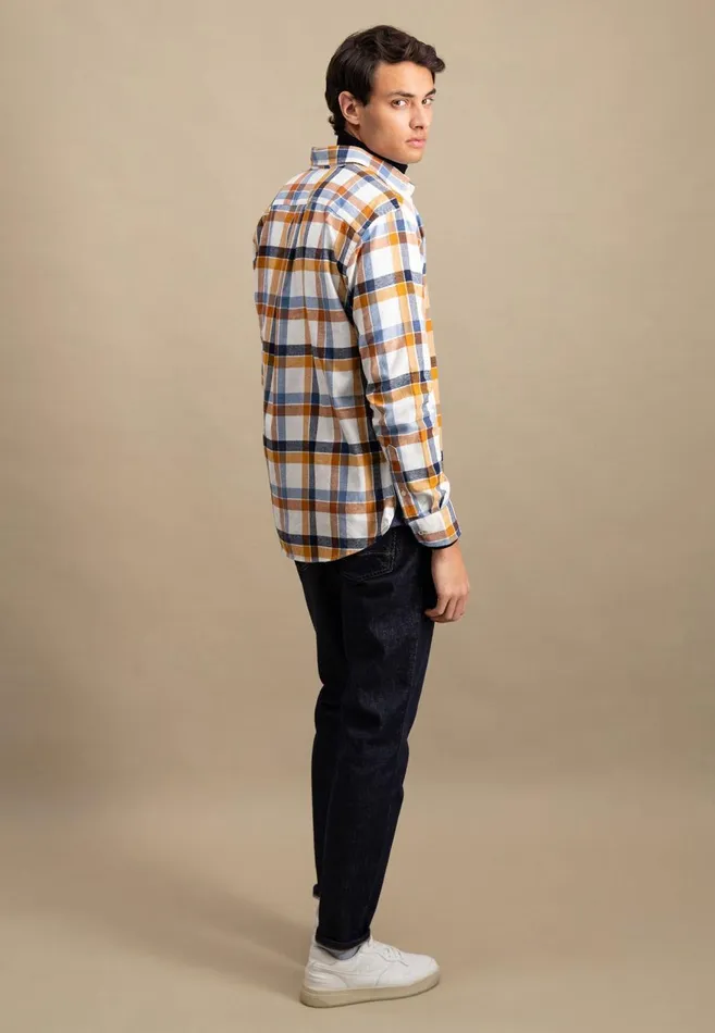 FYNCHHATTON Shirt Made Of Flannel With A Styles New Dijonnavycloud Blue Men Shirts