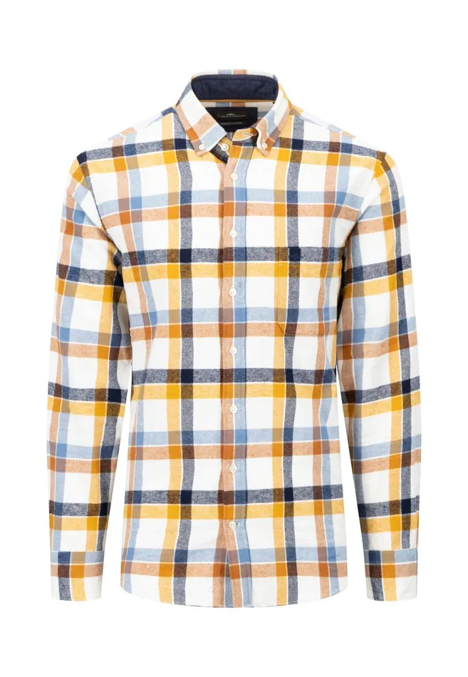 FYNCHHATTON Shirt Made Of Flannel With A Styles New Dijonnavycloud Blue Men Shirts