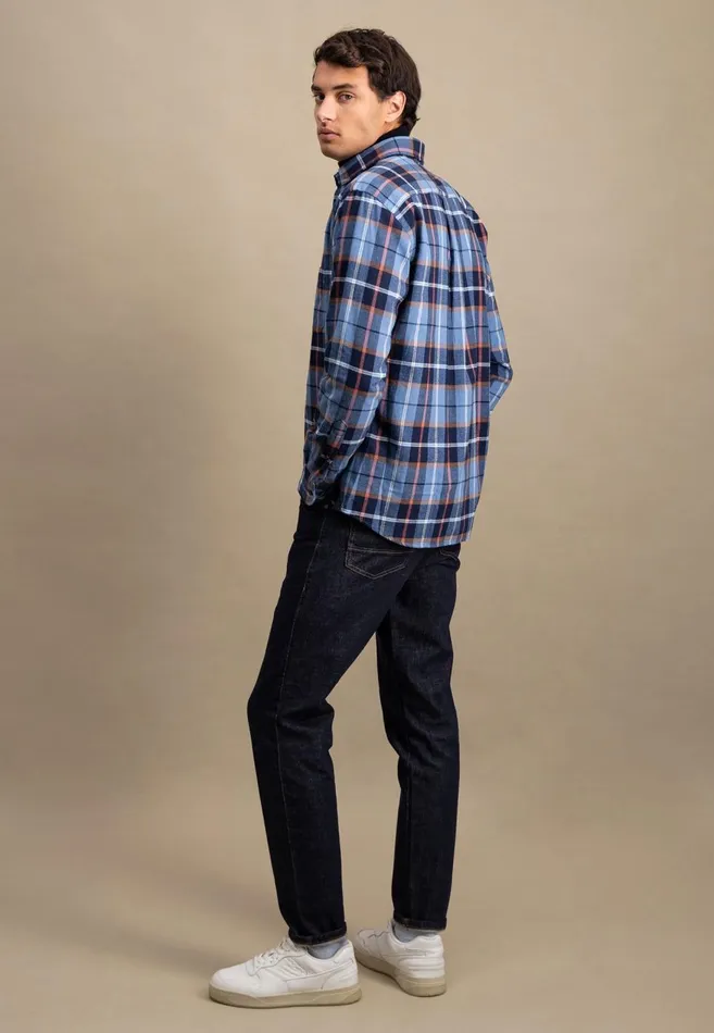 FYNCHHATTON Shirt Made Of Flannel With A Styles New Dijonnavycloud Blue Men Shirts