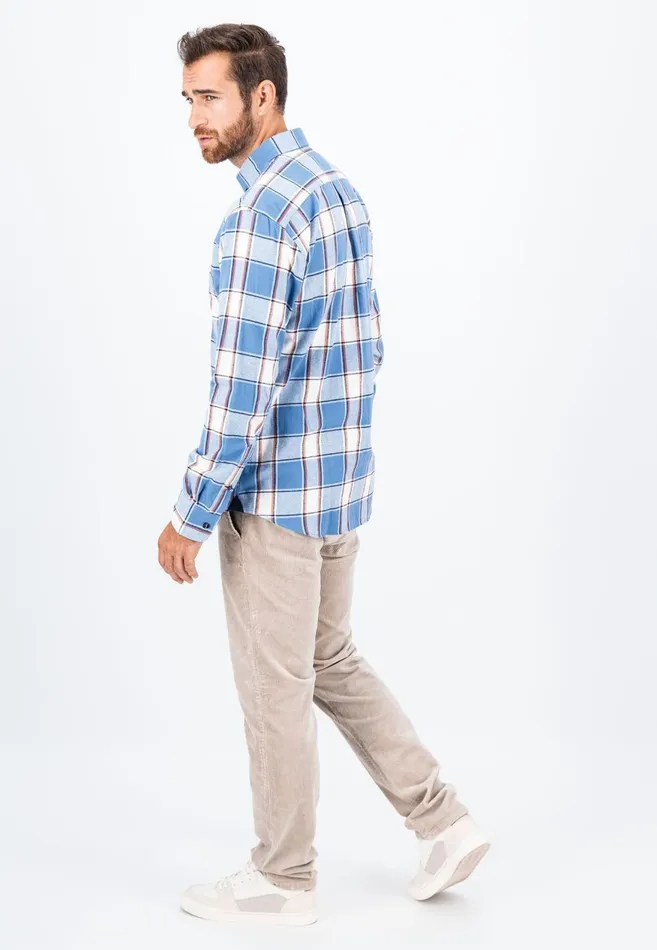 FYNCHHATTON Shirt Made Of Flannel With A Styles New Dijonnavycloud Blue Men Shirts