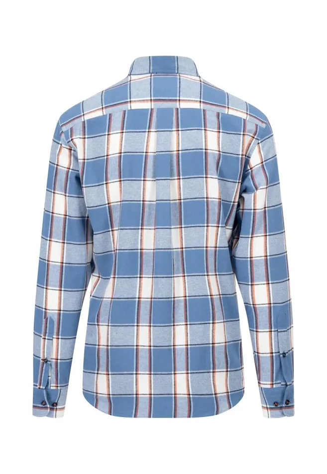 FYNCHHATTON Shirt Made Of Flannel With A Styles New Dijonnavycloud Blue Men Shirts