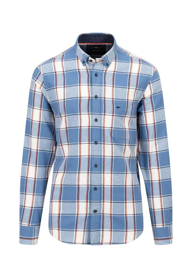 FYNCHHATTON Shirt Made Of Flannel With A Styles New Dijonnavycloud Blue Men Shirts